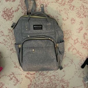 Like new, gray diaper bag backpack
